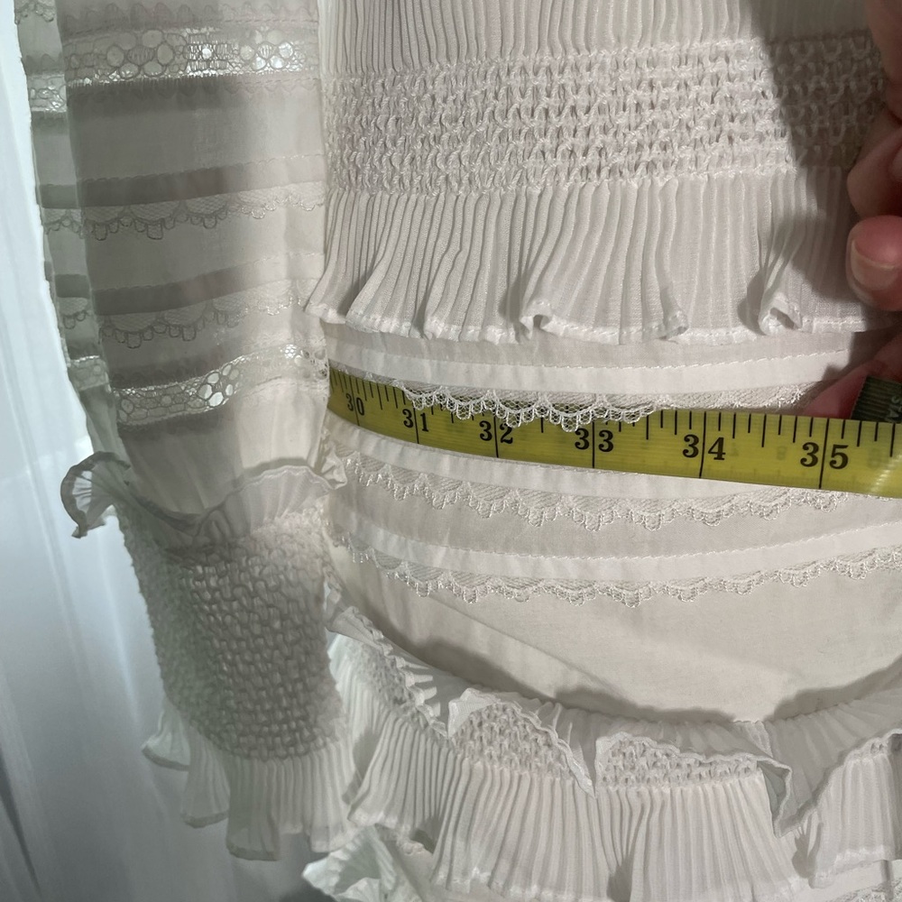 OPT WHITE RUFFLE MINIDRESS. NO LABEL - Picture 7 of 7